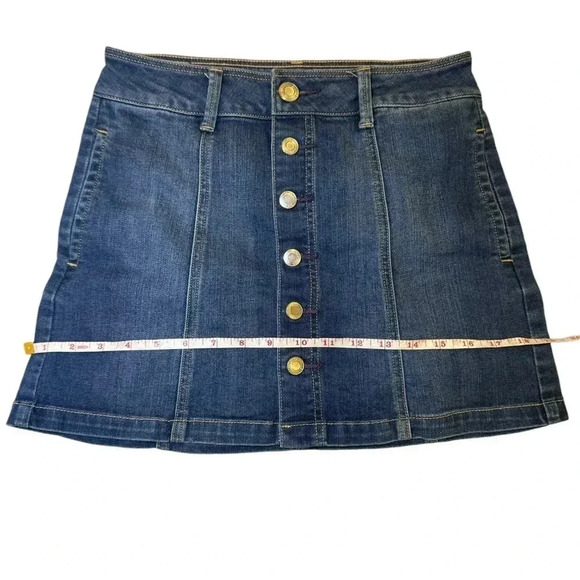 American Eagle button down front Jean denim mini skirt women’s size 2 stretchy - Picture 6 of 9
